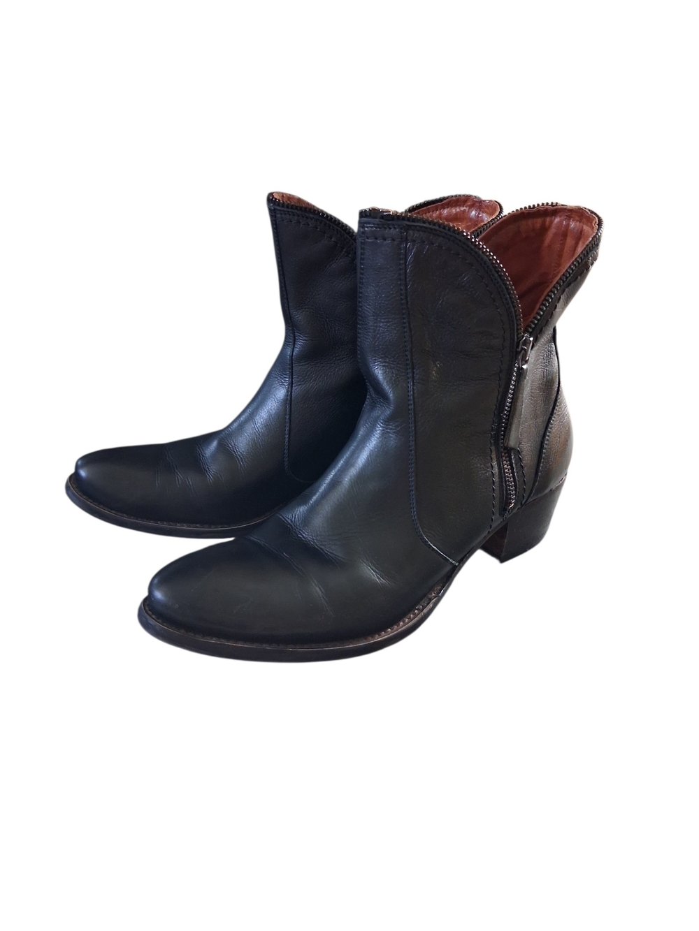 OXMOX Black Italian Hand Made Leather Boots Size 42 EU